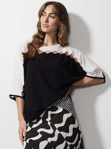 Hole Detail Top in Black and White
