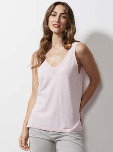 Ls And Co: Linen Tank in Peony
