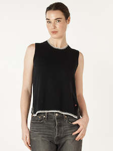 Essential Two Tone Vest in Black