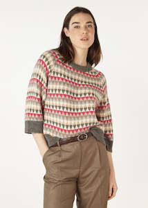 Mohair Fairisle Jumper in Charcoal