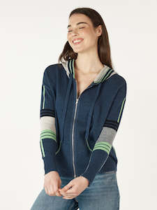 Zacket And Plover: Multi Media Hoodie in Denim