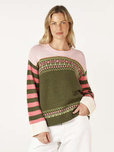 Fairisle Jumper in Olive