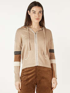 Zacket And Plover: Multi Media Hoodie in Oat