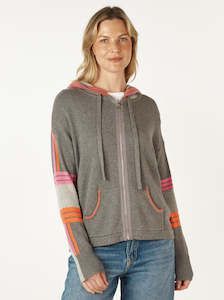 Zacket And Plover: Multi Media Hoodie in Cloud