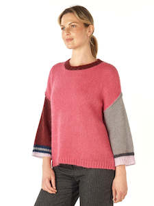 Zacket And Plover: Mohair Colour Block in Rouge