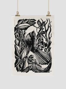 PiwakawakaTea Towel by E Mervyn Taylor