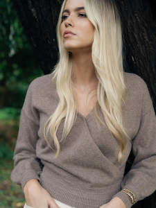 Mika Wrap Top in Mocha