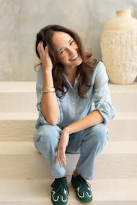 PRE ORDER Boyfriend Linen Shirt in Blue Breeze