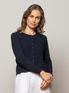 Possum And Merino Knitwear: Saisons Scallop Edge Cardigan