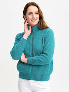Possum And Merino Knitwear: Arianne Jacket in Glacier