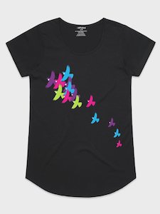 Tees: Tui Scoop Neck Fashion T-Shirt - Black