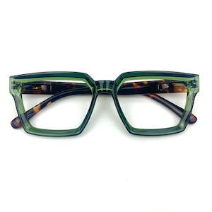 Remi Reading Glasses in Green Tort