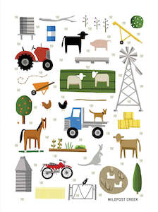 On the Farm Tea Towel