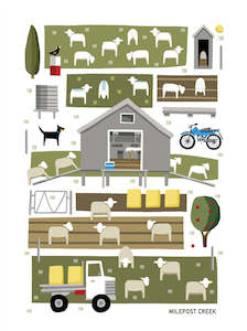All Among the Wool Tea Towel