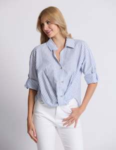 On Repeat Blouse in Sea Stripe