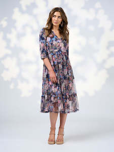 Maeve Tulle Dress in Indigo Multi