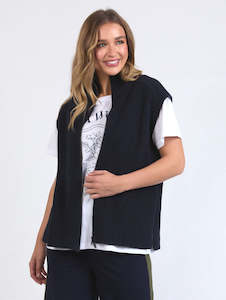 Zip Knit Vest in Navy