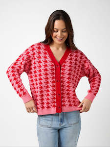 Xanthe Cardigan in Red/Candy
