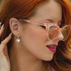 Nick Von K: Perfectly Flawed Heart Earrings with Lab Diamonds