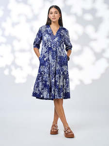 Isla Dress in Cobalt Mutli