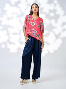 Shirts And Tops: Zinnia Blouse in Rouge Multi