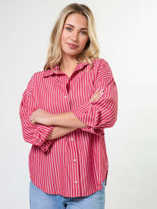 Stella And Gemma: Everyday Shirt in Scarlet Stripe