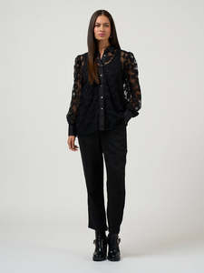 Shirts And Tops: Filigree Shirt in Black