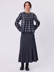 Bottoms: Batten Skirt in Grey Marl