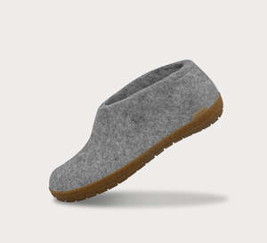 Shoes: Glerups Felted NZ Wool Shoe With Honey Rubber Sole - Grey