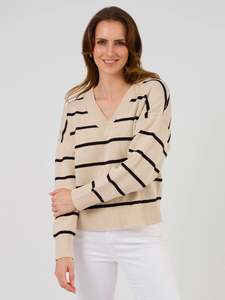 Stella And Gemma: Joey Jumper in Putty Stripe