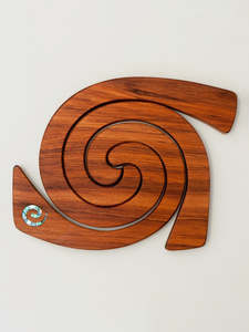 Fathers Day: 3 in 1 Rimu Tablemat with Paua Koru Insert