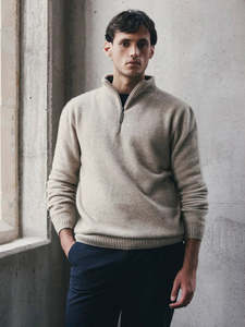Whittaker Half Zip in Latte