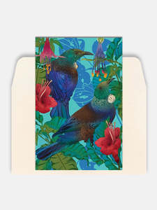 Greeting Cards: Flox Greeting Card - Tūī & Pūriri