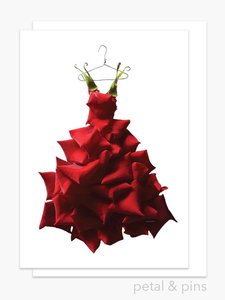 Red Rose Gown Greeting Card