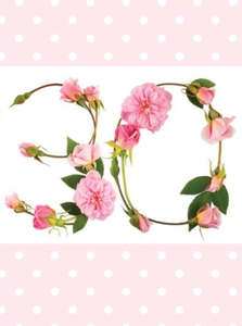 Greeting Cards: Petal & Pins 30th Birthday Roses Card