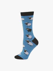 Womens Blue Sheep Socks - Blue