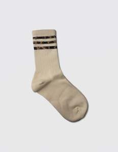 Socks - Cream 3 Stripe