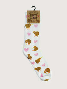 Kiwi Heart Socks - Women's - (Size 6-9)