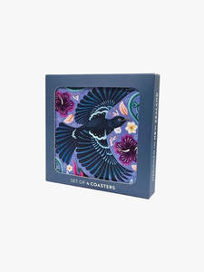 Tuneful Tui Boxed Coasters - Set of 4