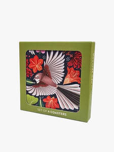 Chirpy Fantail Boxed Coasters - Set of 4