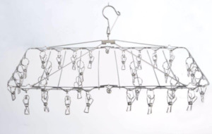 Foldable Rectangular Peg Hanger 36 Pegs - RUST RESISTANT