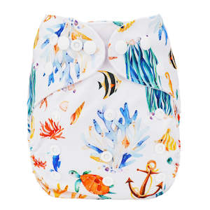 Nappy Care Card Collection: Basic Pocket Nappy - Reef Life