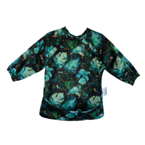 Mealtime Playtime More: Luxe Sleeved Bibs - Monstera Aurea
