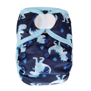 Basic Double Gusset Nappy Covers - Dino Stomp
