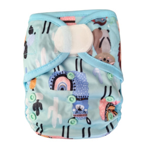 Basic Double Gusset Nappy Covers - Blue Llamas