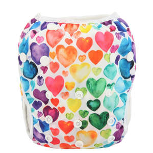 All: Swim Nappy - Rainbow Hearts