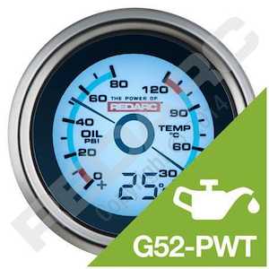 Performance Accessories: REDARC Oil Pressure & Water Temperature Gauge with Optional Temperature Display