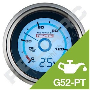 Performance Accessories: REDARC Single Oil Pressure Gauge with Optional Temperature Display