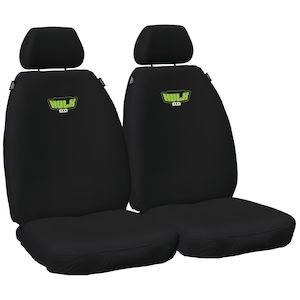 Seat Covers: ISUZU D-MAX, ISUZU MU-X & MAZDA BT-50 - BLACK CANVAS - FRONT SEAT COVERS