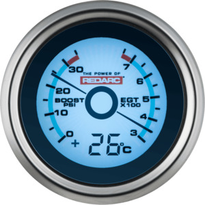 REDARC EGT & Boost / Pressure Gauge with Optional Temperature Display